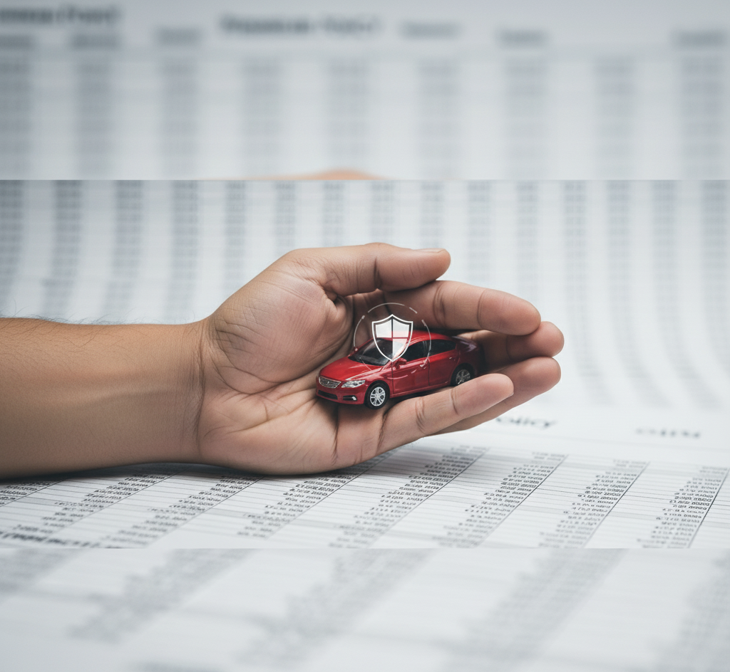 [Bild eines sicher geparkten modernen Autos, das den Schutz der Kfz-Versicherung der Gruppe ASPREVI symbolisiert.]